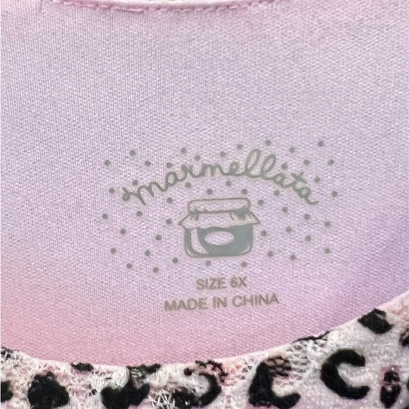 EUC Marmellatta Pink Leopard Print Kids Dress with Flower Accent - Picture 2 of 4